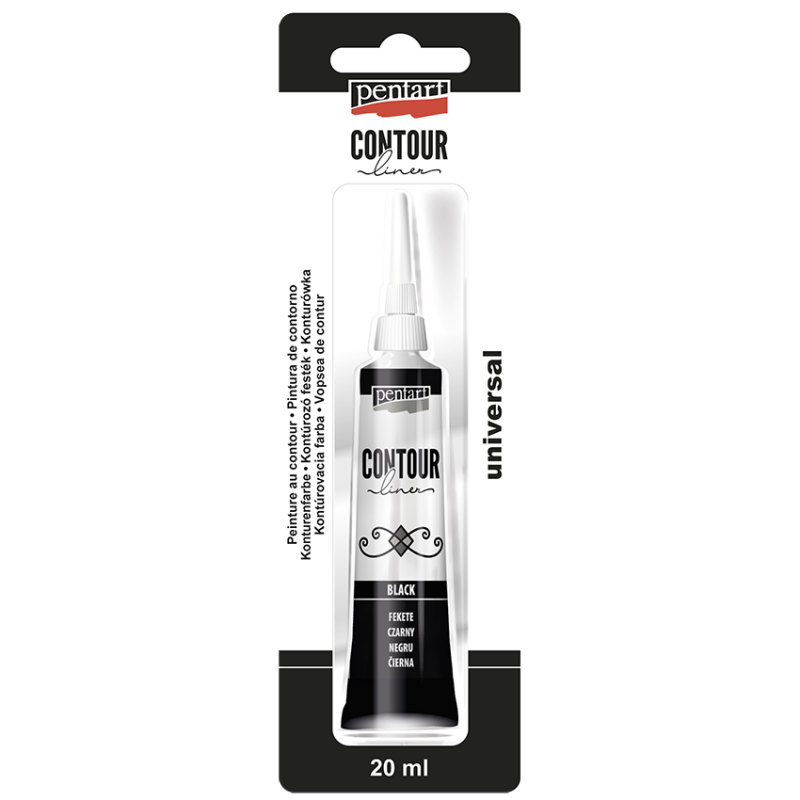 Pentart Universal Contour Liner 20 ml - Negro