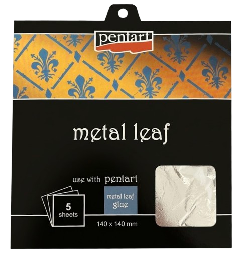 Pentart Metal Leaf Booklet 14 x 14 cm - 5 hojas - Plata