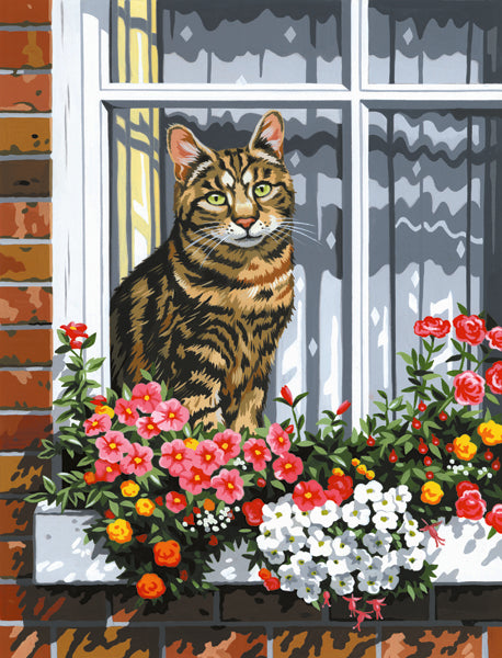 R&L Artist Canvas A4 Pintar por números - Cat in the Window