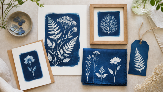 10 ideas de cianotipos para papel, textiles y diseño de interiores