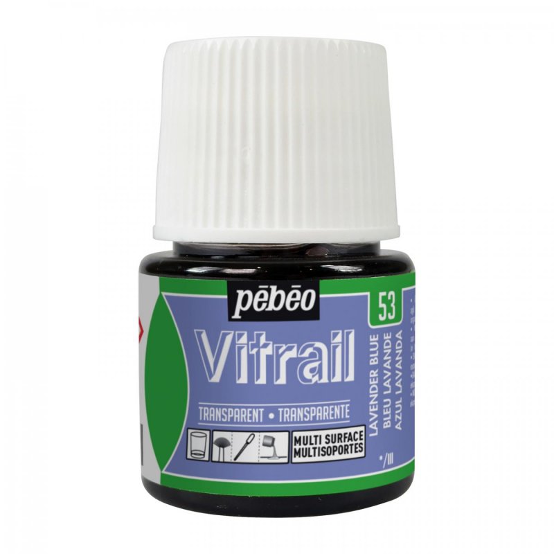Pebeo Vitrail Transparente Pintura para vidrio 45 ml - 53 - Lavendel Azul
