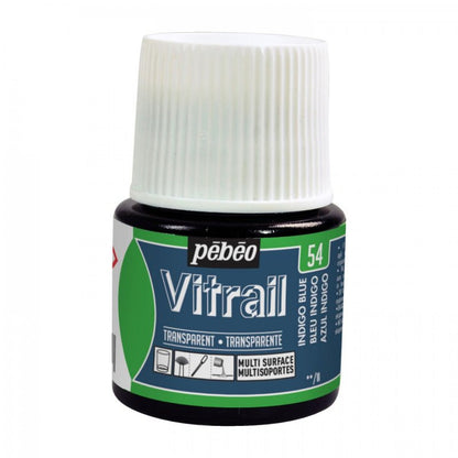 Pebeo Vitrail Transparente Pintura para vidrio 45 ml - 54 - Indigo Azul