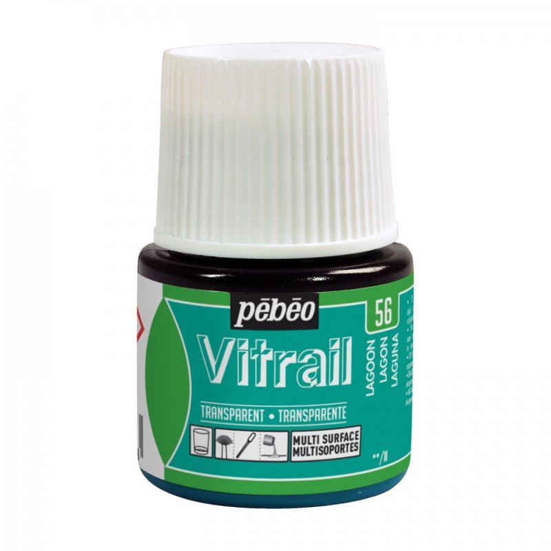 Pebeo Vitrail Transparente Pintura para vidrio 45 ml - 56 - Lagune