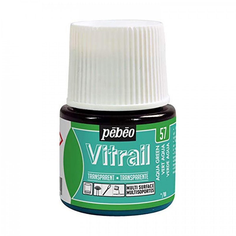 Pebeo Vitrail Transparente Pintura para vidrio 45 ml - 57 - Aquagroen
