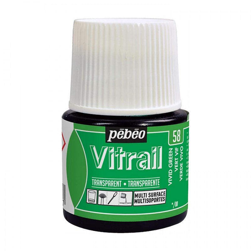 Pebeo Vitrail Transparente Pintura para vidrio 45 ml - 58 - Fel Verde