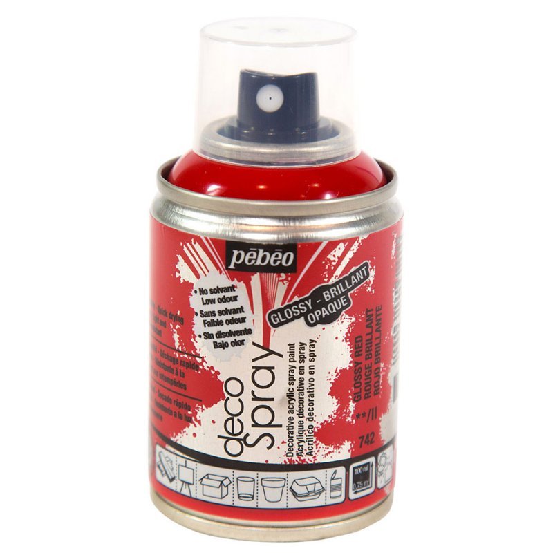 Pebeo Decospray Acryl Decoratieverf 100 ml - Glanzend Rojo