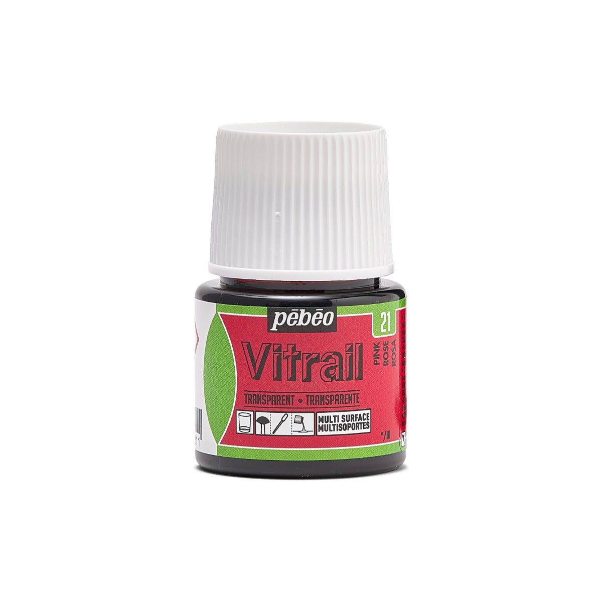 Pebeo Vitrail Transparente Pintura para vidrio 45 ml - 21 - Roze