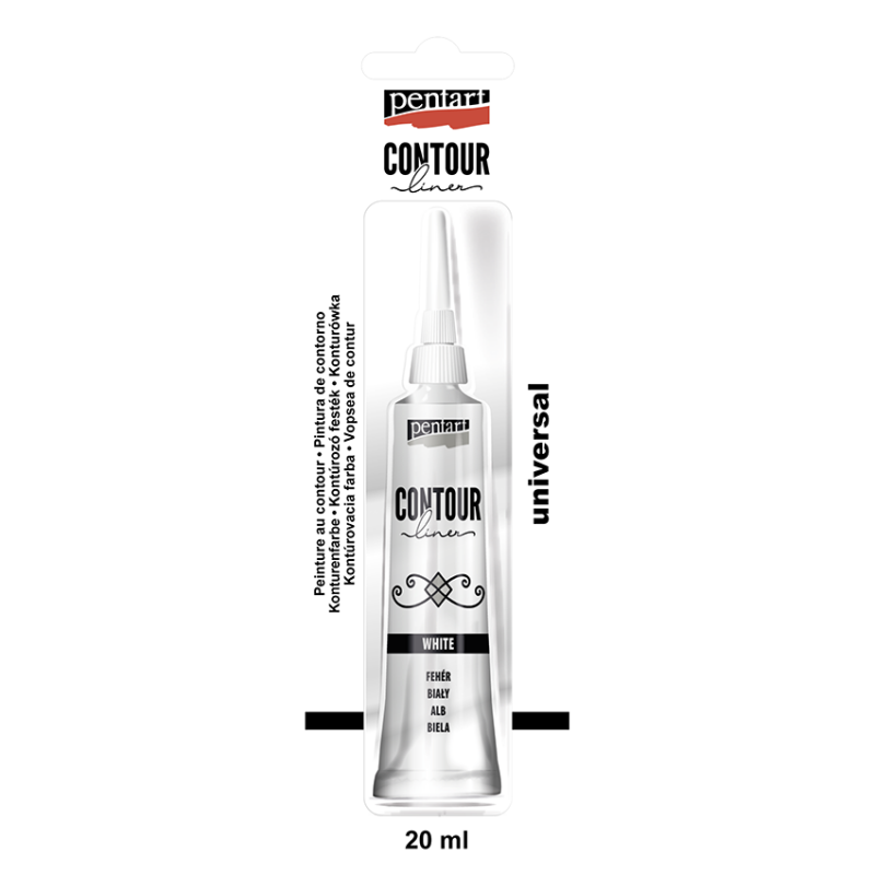 Pentart Universal Contour Liner 20 ml - Blanco
