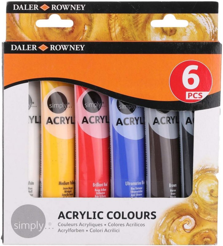 Daler-Rowney Simply Acrylic Sets - 6 x 75 ml