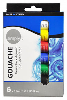Daler-Rowney Simply Gouache Sets - 6 x 12 ml