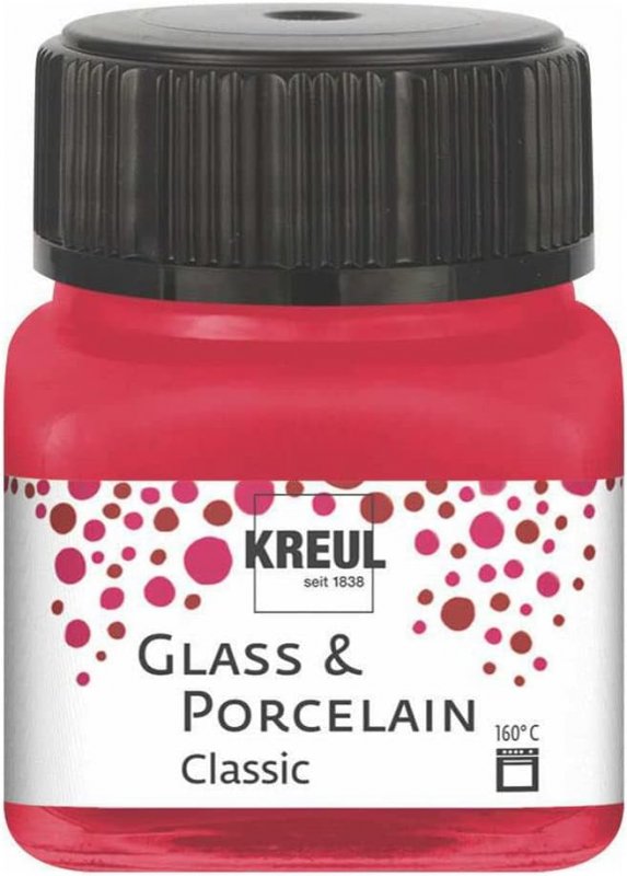 Kreul Pintura para vidrio y porcelana Classic 20 ml - Opaco Karmijnrood