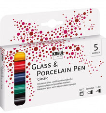 Kreul Rotuladores para vidrio y porcelana Sets - Colores clásicos Set 5