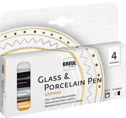 Kreul Rotuladores para vidrio y porcelana Sets - Glamour Set 4