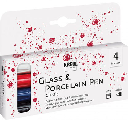 Kreul Rotuladores para vidrio y porcelana Sets - Colores clásicos Fina Set 5