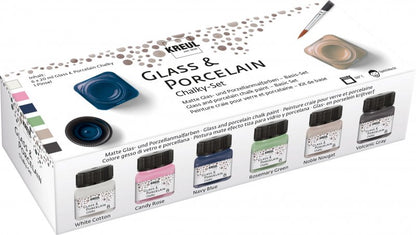 Kreul Pintura para vidrio y porcelana Sets 6 x 20 ml - Chalky Colores
