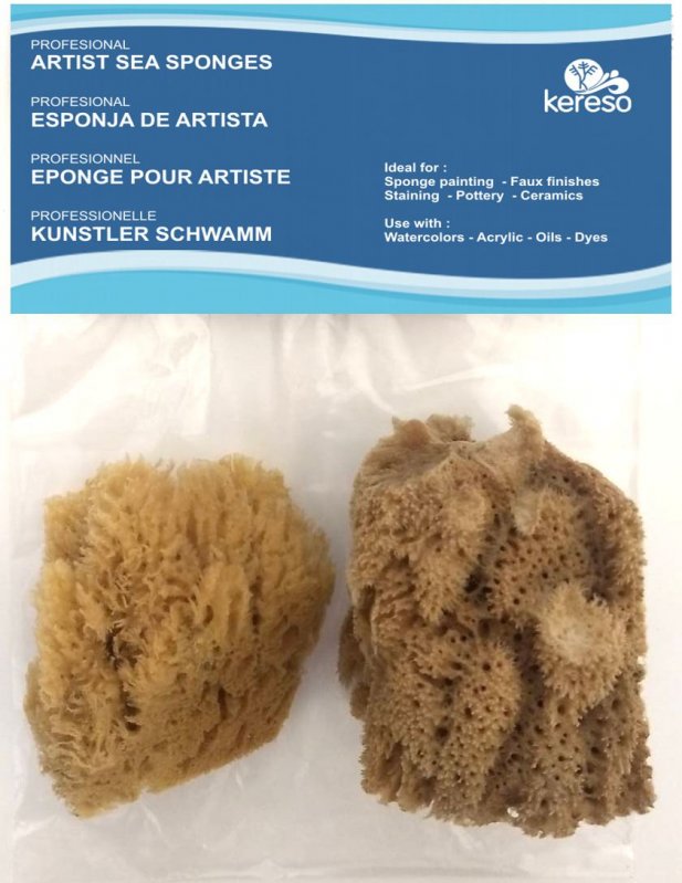 Kereso Natuurlijke Zee Sponzen Ruw - 2 unidades - 7,5-8,5 cm