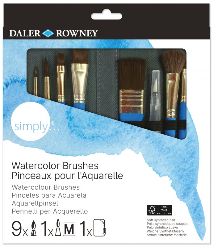 Daler-Rowney Simply Acuarela Set de pinceles en Estuche - 10 unidades