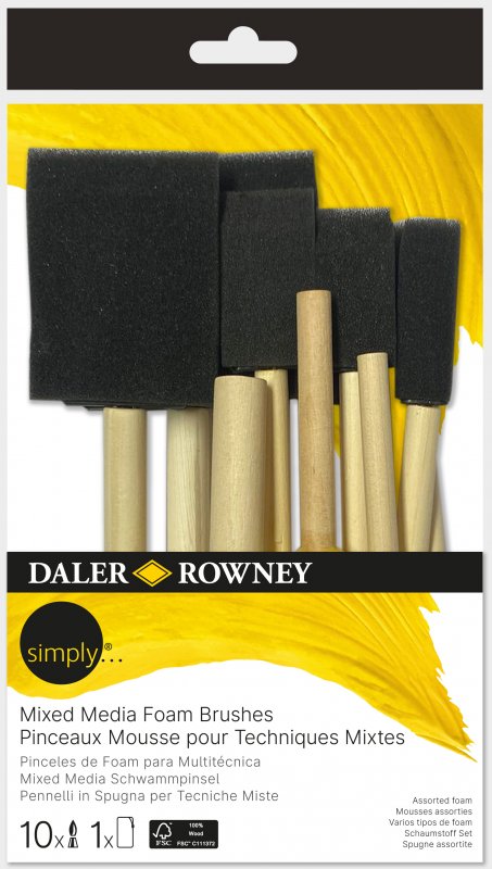 Daler-Rowney Simply Mixed Media Set de pinceles de espuma - 10 unidades