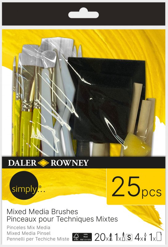 Daler-Rowney Simply Set de pinceles - Mixed Media - 25 unidades
