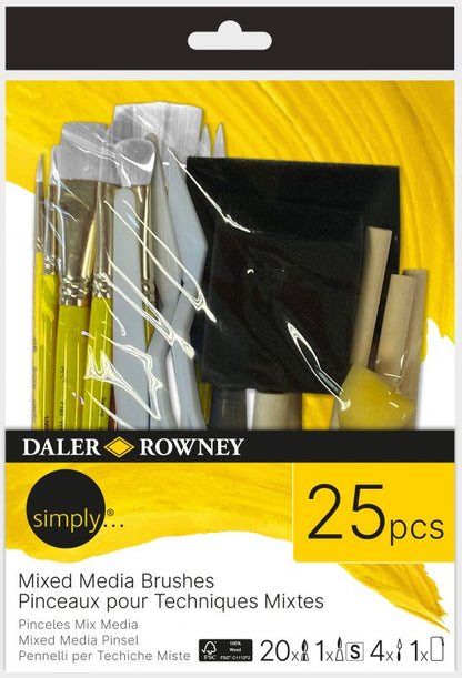 Daler-Rowney Simply Set de pinceles - Mixed Media - 25 unidades