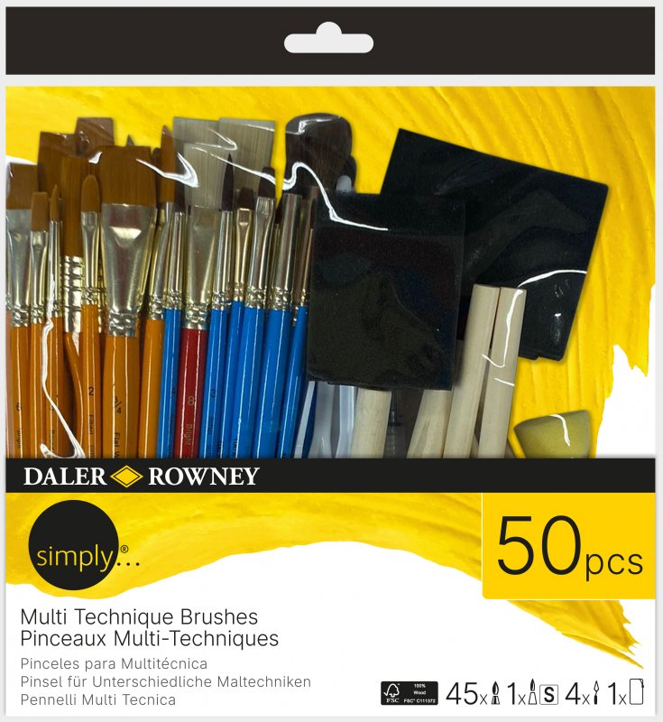 Daler-Rowney Simply Ultimate Mixed Media Set de pinceles - 50 unidades