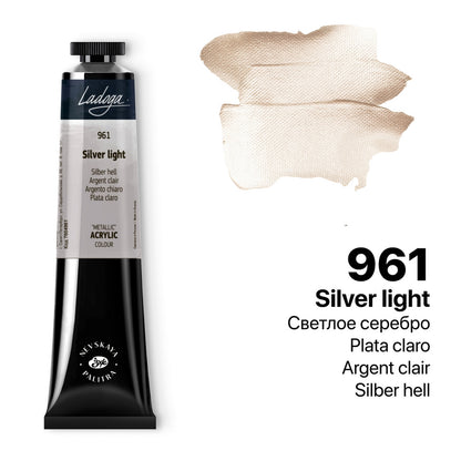 Ladoga Acrylic Paint 46 ml - Plata clara