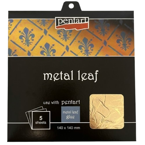 Pentart Metal Leaf Booklet 14 x 14 cm - 5 hojas - Oro