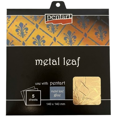 Pentart Metal Leaf Booklet 14 x 14 cm - 5 hojas - Oro
