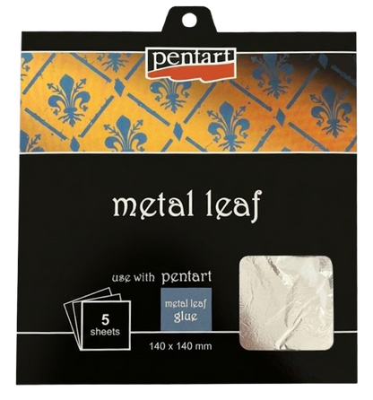 Pentart Metal Leaf Booklet 14 x 14 cm - 5 hojas - Plata