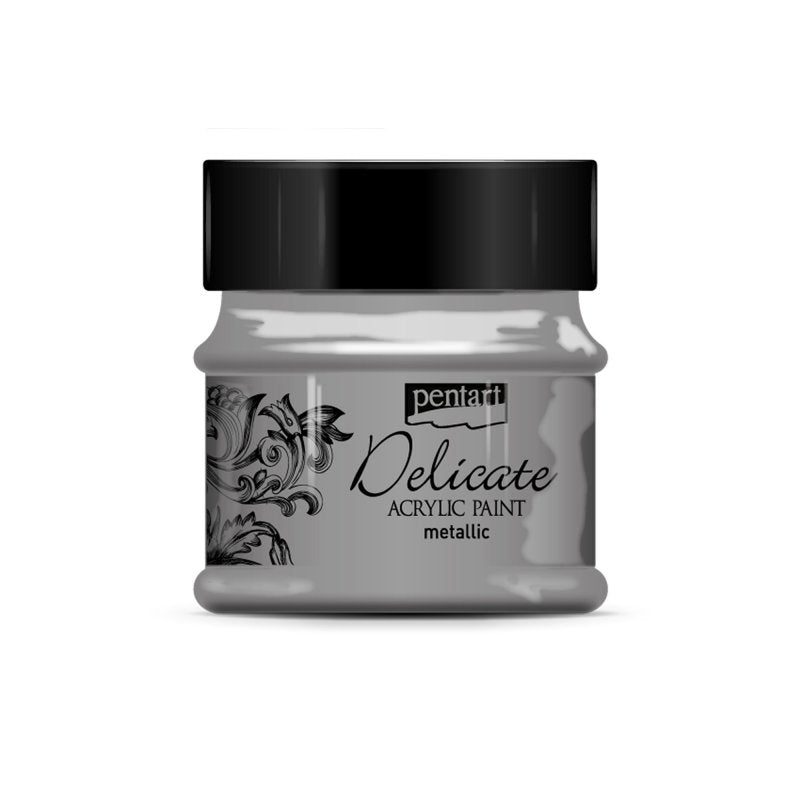 Pentart Delicate Metallic Pintura acrílica 50 ml - Plata antigua
