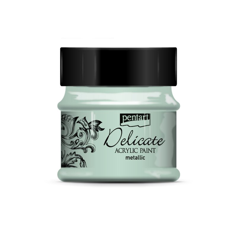 Pentart Delicate Metallic Pintura acrílica 50 ml - Plata verdosa