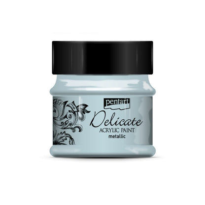 Pentart Delicate Metallic Pintura acrílica 50 ml - Plata azulada