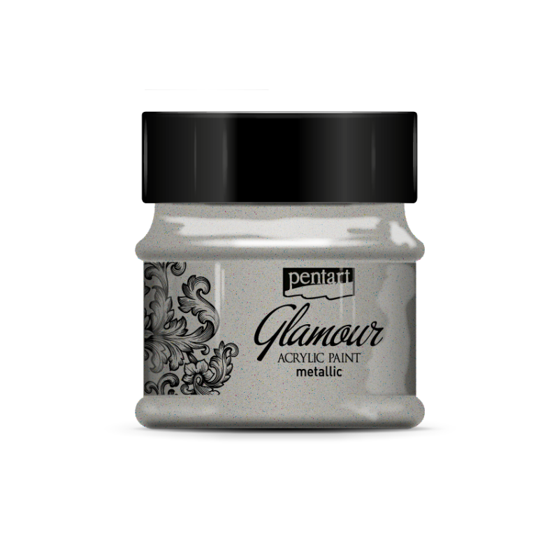 Pentart Glamour Pintura acrílica metalizada 50 ml - Platinum