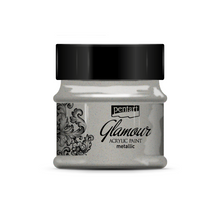 Pentart Glamour Pintura acrílica metalizada 50 ml - Platinum