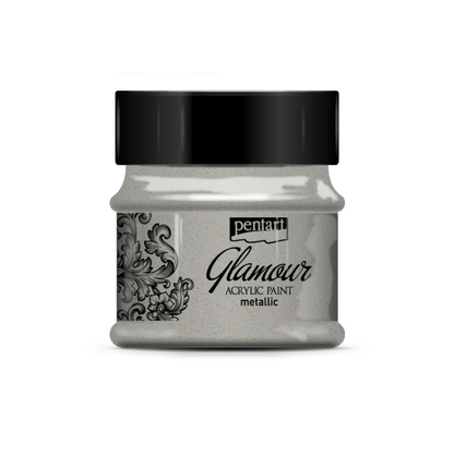 Pentart Glamour Pintura acrílica metalizada 50 ml - Platinum