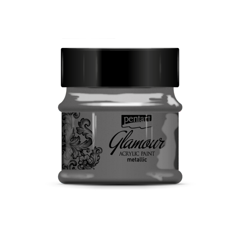 Pentart Glamour Pintura acrílica metalizada 50 ml - Black Silver