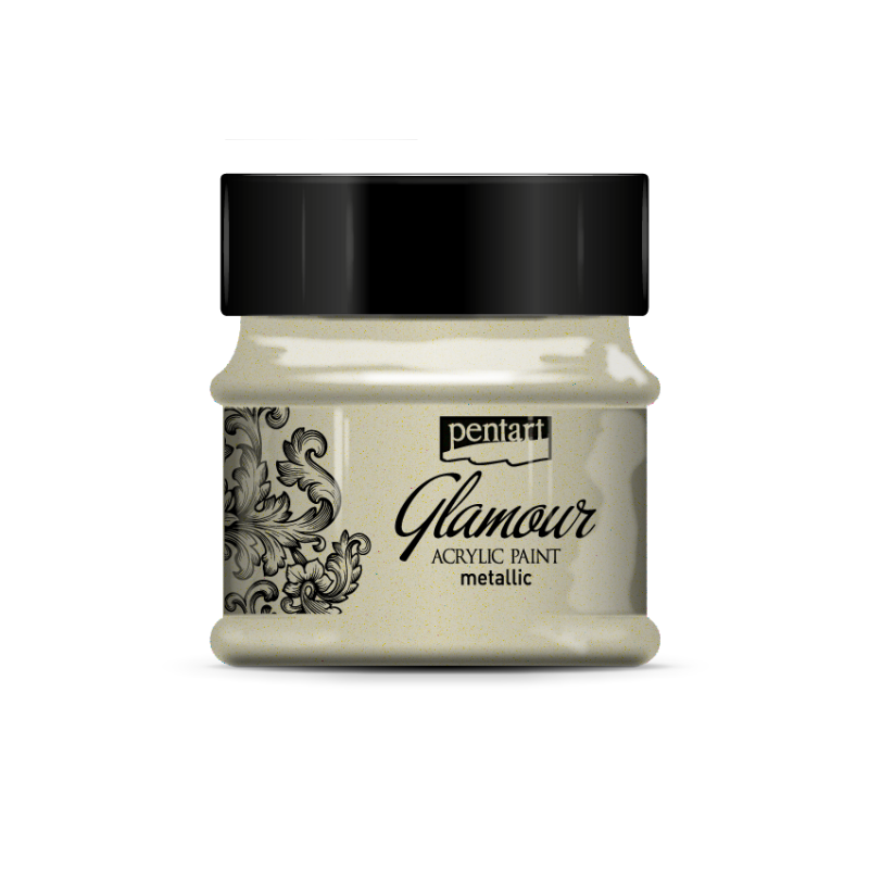 Pentart Glamour Pintura acrílica metalizada 50 ml - Antique Silver