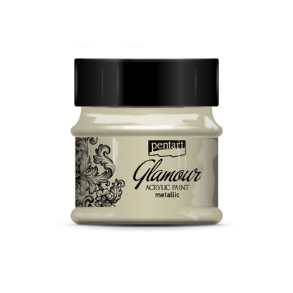 Pentart Glamour Pintura acrílica metalizada 50 ml - Antique Silver