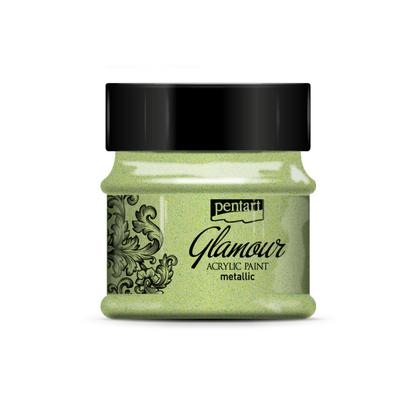 Pentart Glamour Pintura acrílica metalizada 50 ml - Greenish Gold