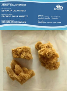 Kereso Natuurlijke Zee Sponzen Fijne Poriën - 3 unidades - 2,5-7,5 cm