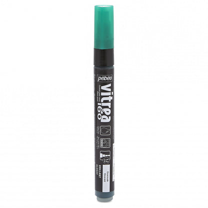 Pebeo Vitrea 160 Transparente Marker Glanzend - Glanzend Smaragd