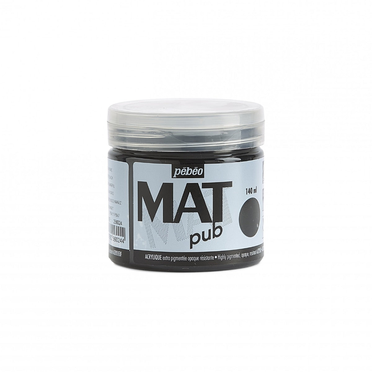 Pebeo Mat Pub Pintura acrílica 140 ml - Ivoorzwart