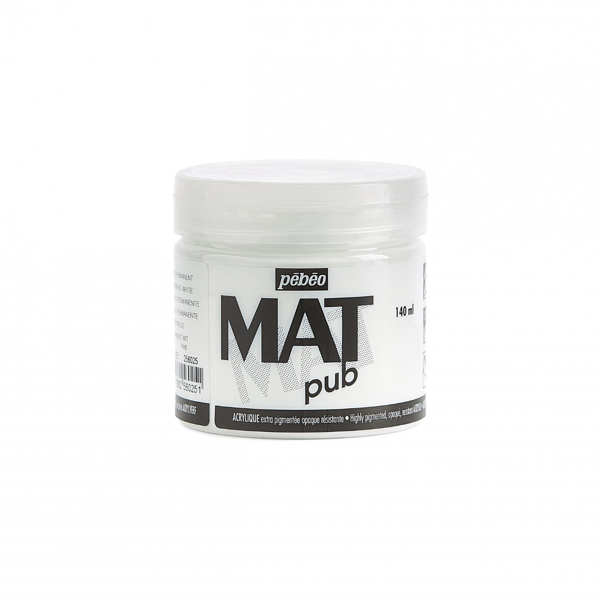 Pebeo Mat Pub Pintura acrílica 140 ml - Blanco permanente