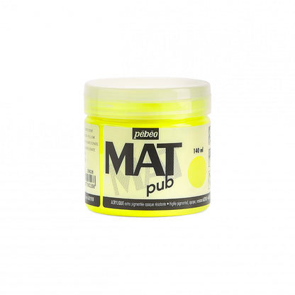Pebeo Mat Pub Pintura acrílica 140 ml - Fluorescente Amarillo