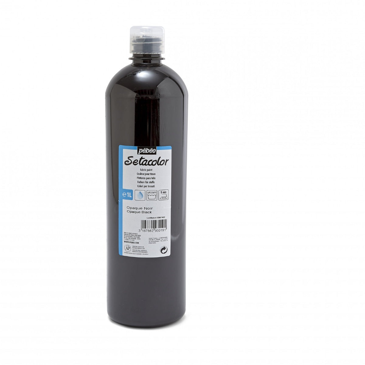 Pebeo Setacolor Opaque Pintura textil 1000 ml - 19 - Negro