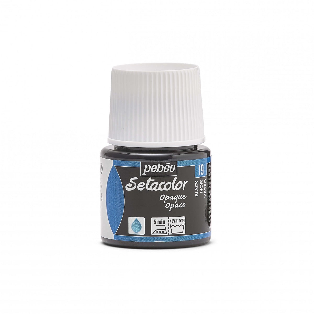 Pebeo Setacolor Opaque Pintura textil 45 ml - 19 - Negro