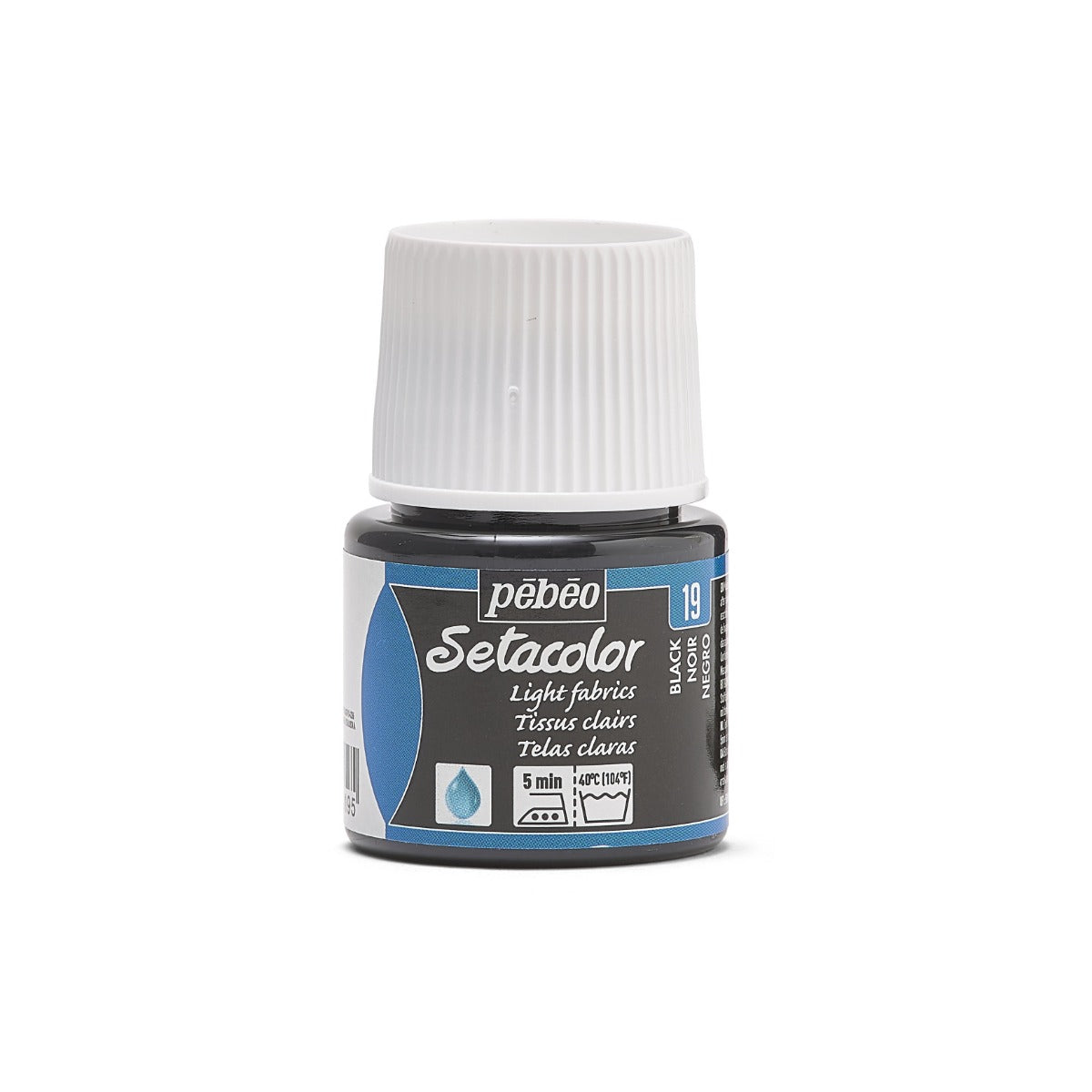 Pebeo Setacolor Light Fabric Pintura textil 45 ml - 19 - Negro