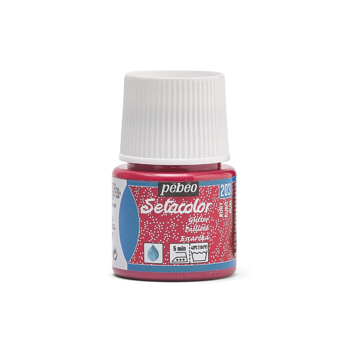 Pebeo Setacolor Glitter Pintura textil 45 ml - Robijnrode