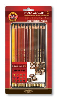 KOH-i-NOOR Polycolor Brown Line Lápices de colores - 12 unidades