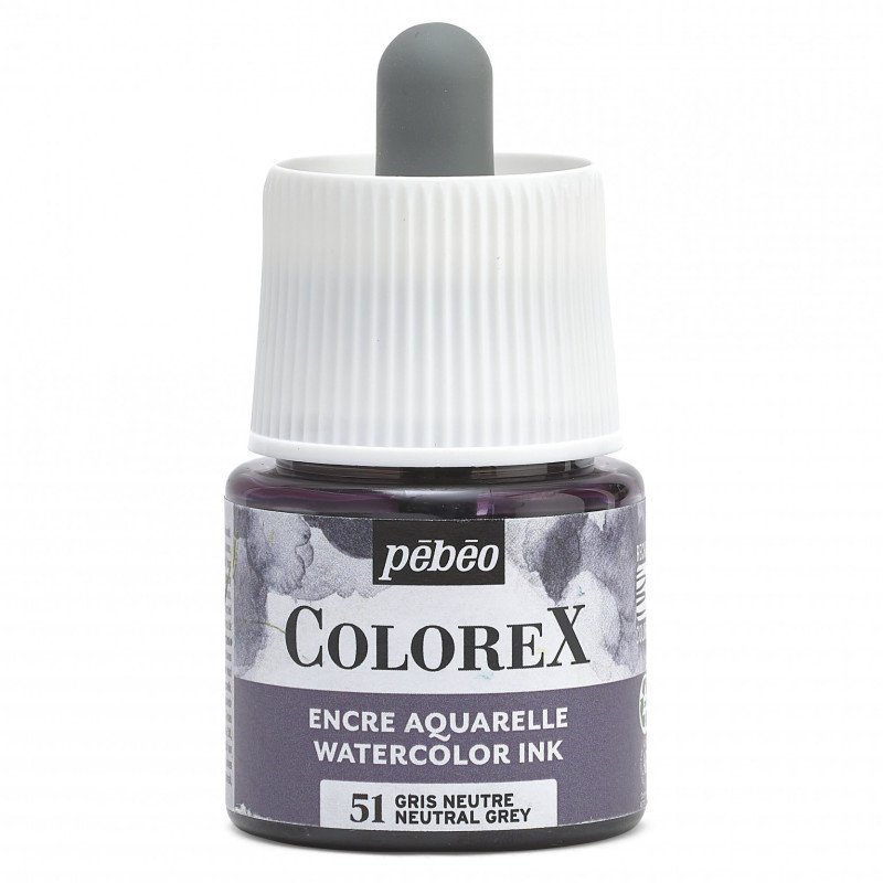 Pebeo Colorex Tinta acuarelable 45 ml - 51 - Gris neutro